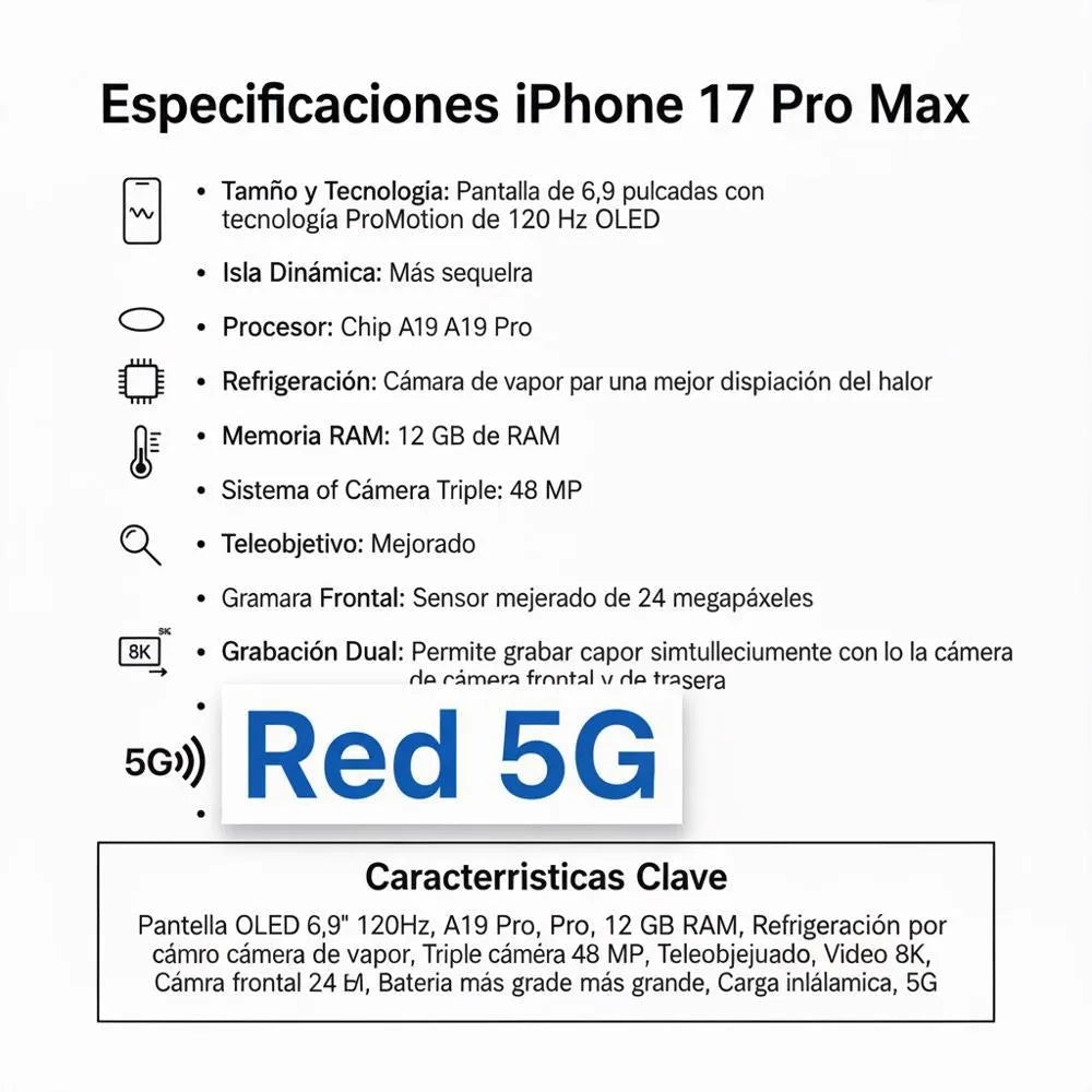 iPhone 17 Pro Max 256gb Nuevo Sim Fisica